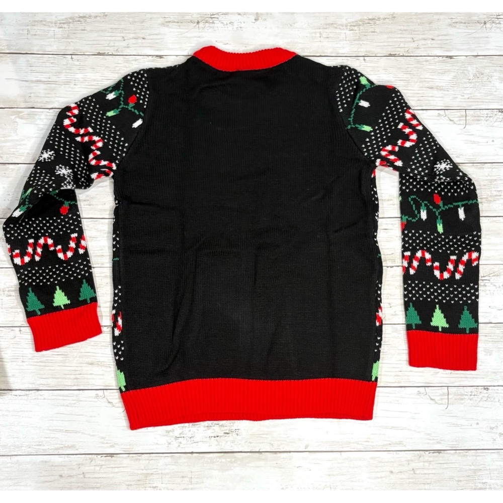 NWT Kids Medium 10/12 Ugly Christmas Sweater Dinosaur Santa T-Rex Boys Girls - Picture 2 of 9